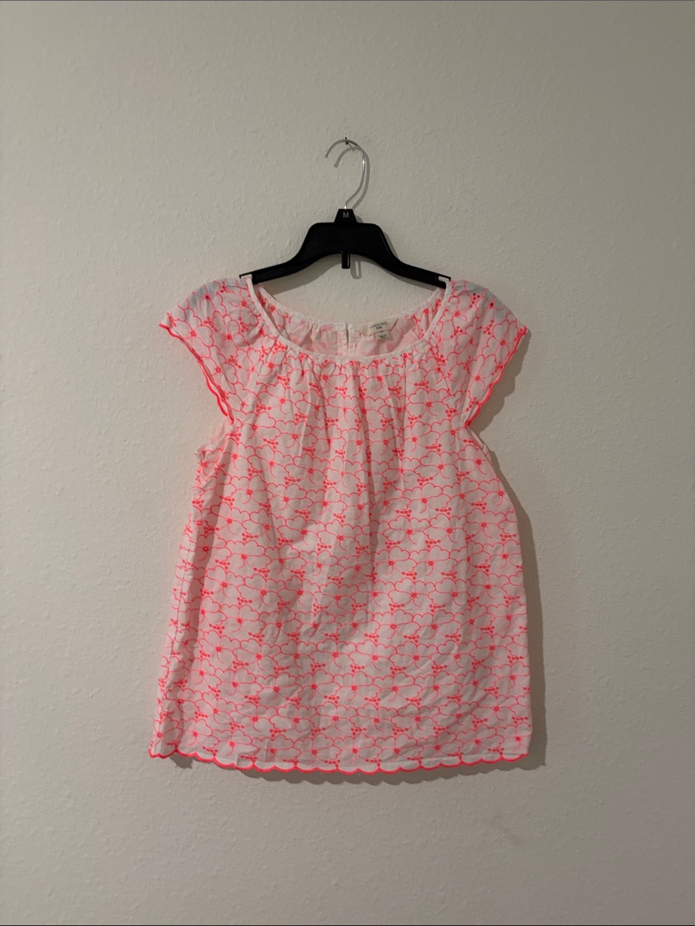 Lands' End Kids Pink and Coral Floral Blouse
